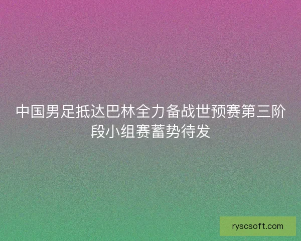 中国男足抵达巴林全力备战世预赛第三阶段小组赛蓄势待发